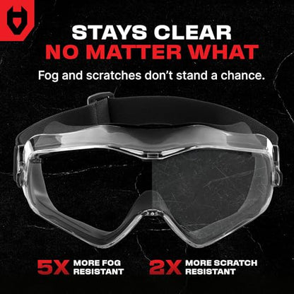 NoCry Safety Face Shield Mask for Work with Premium Anti Fog and Anti Scratch Technology — Durable ANSI Z87.1 Certified Grinding Face Shield with Extreme Impact Resistance - style: Premium Goggles + Shield