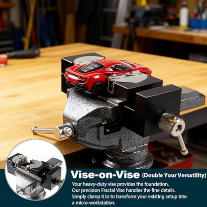 Smart Mini Vise for Woodworking - Universal Multi-Shapes and Materials Bench Vise Secures Wood, Plastic, Irregular Objects for DIY Projects & Models (Bench Vise)
