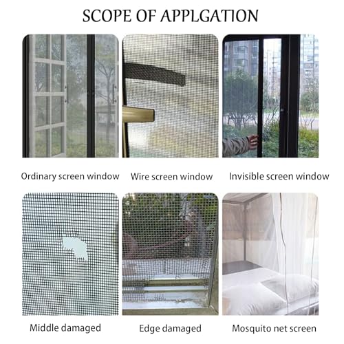 Fiberglass Window Repair Tape 4in X 15FT, Waterproof Screen Repair Kit for Mesh Screens, Instantly Covers Holes and Tears (Gray)