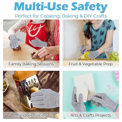 HANDLANDY Kids Cutting Gloves, Food Grade Safety Gloves for Cooking, Fishing, Whittling, Wood Carving - size: XX-Small