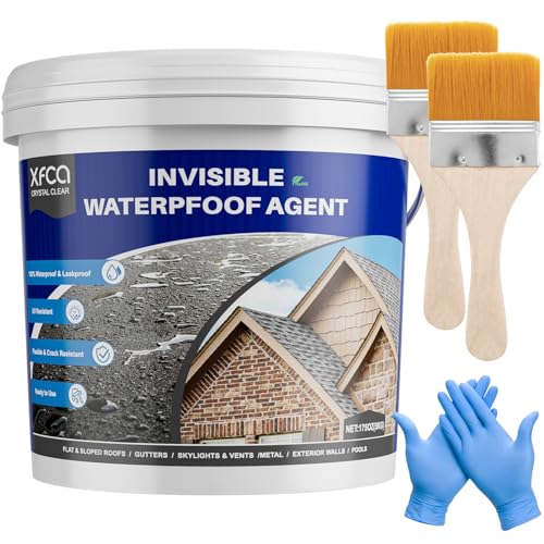 Transparent Waterproof Sealant,175oz Clear Transparent Waterproof Coating,Liquid Invisible Water Proof Agent for Roofs Walls,Garden,Bathroom,Kitchen Indoor & Outdoor Water Proof Sealant - size: 175oz
