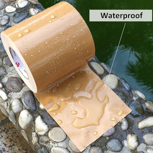 BOMEI PACK 6" Tan Beige Duct Tape 6 Inch,Heavy Duty Light Brown Wide Roll Tape,Strong Strength,Flexible,No Residue,Waterproof and Tear by Hand,Multi-Use Tan Duct Tape for Indoor & Outdoor Repairs - color: Tan