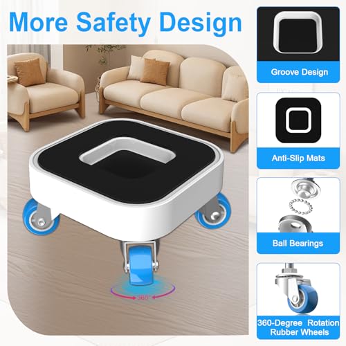 Kiss Core New Upgrade Furniture Sliders, Furniture Movers with Wheels, Furniture Dolly with 360° Rotatable Wheels, Appliance Roller for Moving Heavy Sofa Load Capacity Up to 750lb - size: 1in Wheels Without Pry Bar