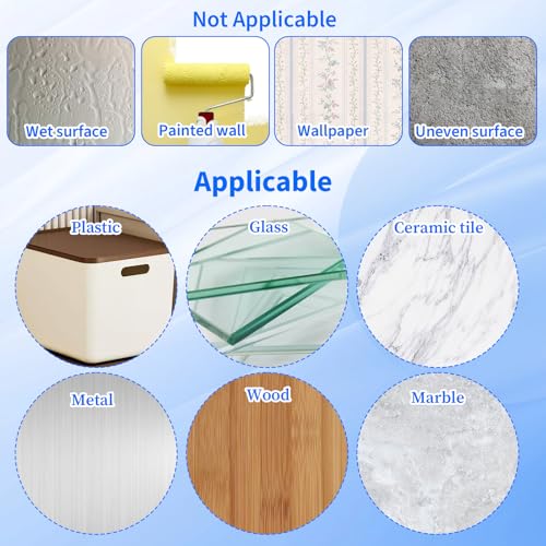 Hecila 40PCS Clear Double Sided Adhesive Pad Heavy Duty Double Sided Adhesive Mounting Circle Tape Waterproof High Strength No Residue Removability Washable Sticky Patch for Craft Wall Mounting Home