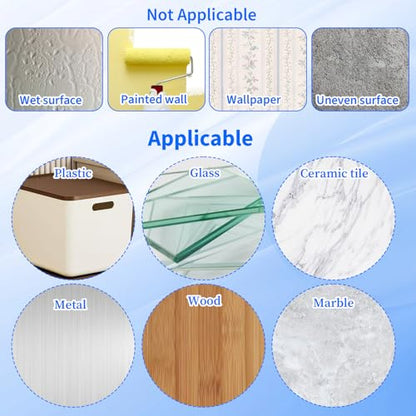 Hecila 40PCS Clear Double Sided Adhesive Pad Heavy Duty Double Sided Adhesive Mounting Circle Tape Waterproof High Strength No Residue Removability Washable Sticky Patch for Craft Wall Mounting Home