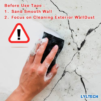 LYLTECH Drywall Joint Tape- 5.7in X 100 ft,13 MESH,100% Fiberglass,Heavy-Duty Self-Adhesive Wall Crack and Seam Patch