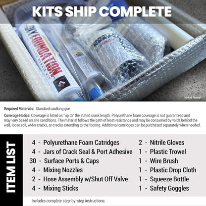 RadonSeal DIY Concrete Foundation Crack Repair Kit (20-ft) - The Homeowner's Solution to Fixing Basement Wall Cracks Like The Pros