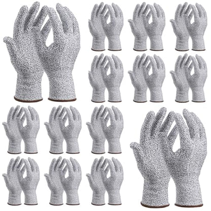20 Pairs Safety Gloves Cut Resistant, Level 5 Protection Cut Gloves for Men/Women Safety Oyster Shucking, Kitchen Meat Cutting, Metal Fabrication, WoodWorking, Construction(Size L)