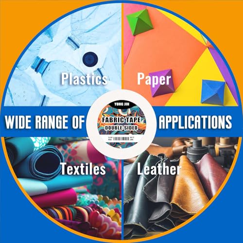 YONGJIN Double-Sided Fabric Tape (2 Rolls) - No Sewing or Ironing Required, Perfect for Quick Clothing Repairs, Fabric Bonding, Adhesive Cloth Tape for Hemming and DIY Crafts (1/4inch+1/2inch) - size: 1/4inch+1/2inch
