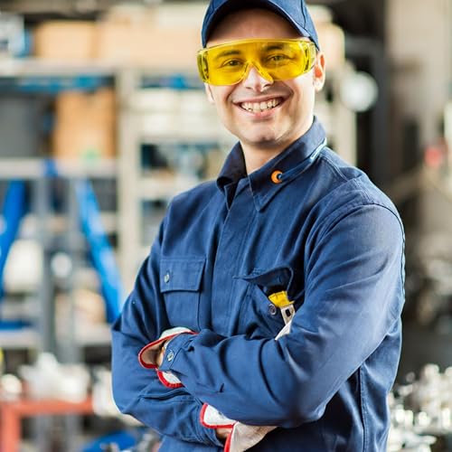 UNCO- Safety Goggles Over Glasses, Protective Goggles, Anti Fog, Work, Safety Glasses Over - color: Gray and Yellow, size: 2 Pack