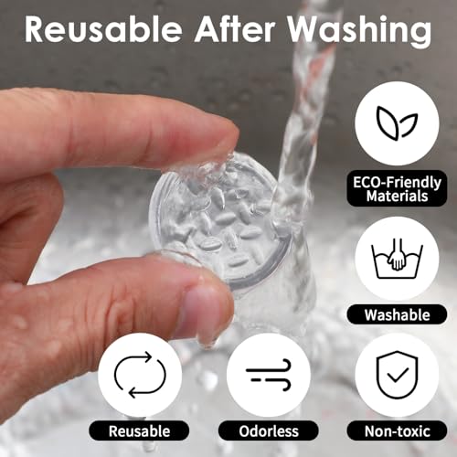 8 Non Slip Furniture Grippers Pads Transparent Round Furniture Rubber Grippers Prevent Sliding for Hardwood Floor Laminate Tile Carpet Protect Couches Chairs Tables Reducing Scratch Proof Floor