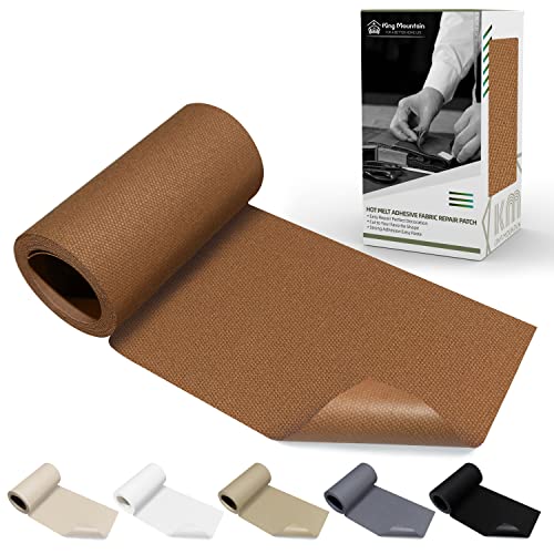 KING MOUNTAIN Canvas Iron on Patch,3"×60",Waterproof 100% Cotton Fabric Repair Patch,Used for Various Sofa,Tent,Clothes,Seats,Suitcases (Brown) - color: Brown, size: Canvas-3"x60"