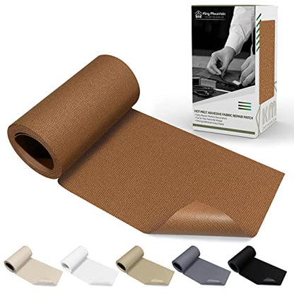 KING MOUNTAIN Canvas Iron on Patch,3"×60",Waterproof 100% Cotton Fabric Repair Patch,Used for Various Sofa,Tent,Clothes,Seats,Suitcases (Brown) - color: Brown, size: Canvas-3"x60"