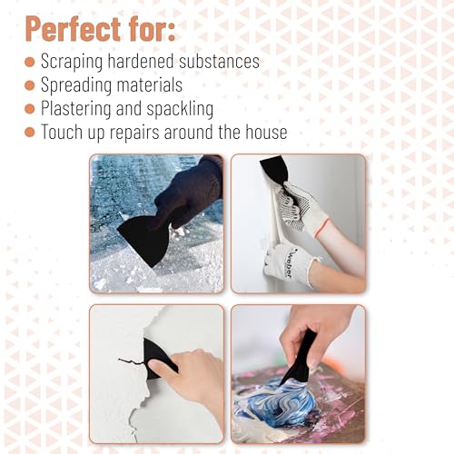 Bates- Paint Roller Kit, 15 pcs, 9" and 4" Roller Frames with Covers, 9" and 4" Plastic Paint Trays, Plastic Putty Knives, 4" Deck Stain Brush, Sanding Sponge, Wall Painting Supplies for Home Interior