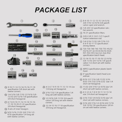 Mechanics Tool Set, 266-Piece General Tool Box with Drawer, Professional Hand Tool Kit for Home Repair & Automotive Maintenance, Durable Storage Case, Blue
