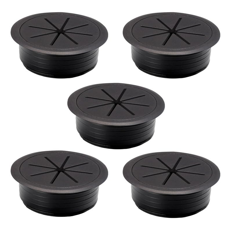 EASYEAH 5 Pcs Desk Grommet 2" / 50 mm, Desk Hole Cover for Cables Black, Cable Grommet ABS Plastic, Desk Hole Grommet for Home & Office Pc, Detachable Cable Cord Organizer - size: 2" / 50 mm, style: 5pcs Black