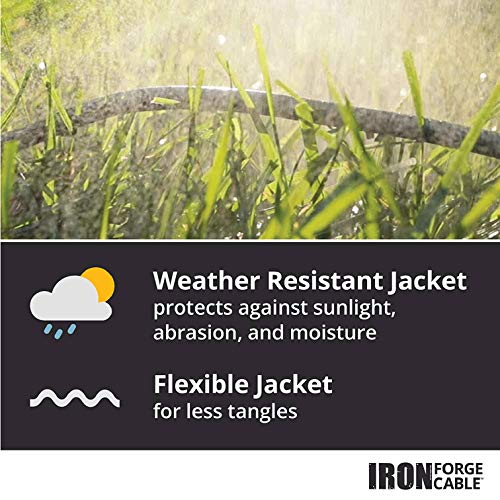 Iron Forge Cable 14 Gauge Outdoor Extension Cord 50 Ft, SJTOW 14/3 Heavy Duty Black Extension Cord 3 Prong, Oil Resistant & Flame Retardant - size: 50 Foot