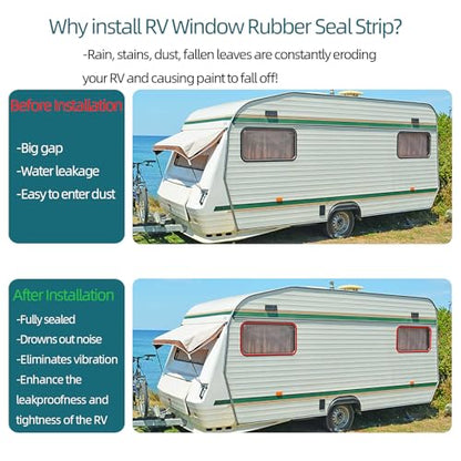 RV Window Seal, Windshield Weather Stripping for Automotive, Boat, Truck and Van, 26Feet (8 Meter)