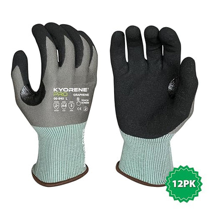 Armor Guys Cut Resistant Work Gloves Kyorene Pro Graphene 00-840 - ANSI Cut Level A4, Touchscreen Compatible, Large, 12 pairs - color: 12 Pairs (Large)