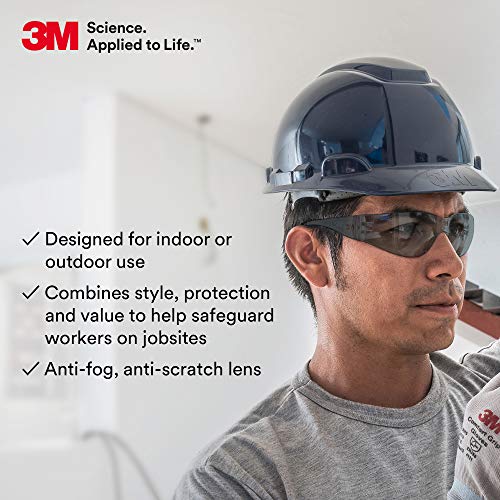 3M Safety Glasses, Virtua, 20 Pack, ANSI Z87, Unisex, Anti-Fog Gray Lens, Gray Frame, Economical Eye Protection, Lightweight, Wraparound Coverage, UVA, UVB, UVC - size: Pack of 20, style: Anti-fog
