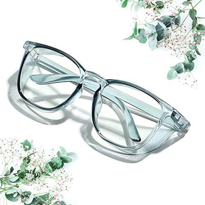 Stylish Safety Glasses Goggles for Women Girls Anti-fog Glasses Protective Eyewear Clear Glasses - color: 1 Pack: Blue