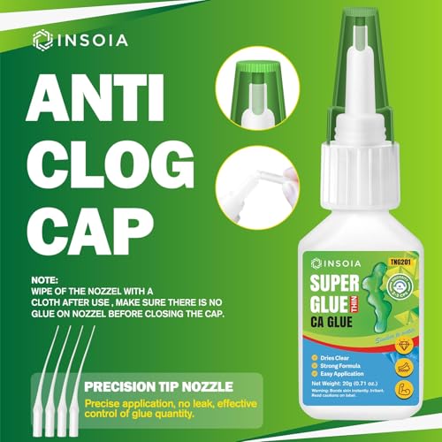 Thin CA Glue, 20g Premium Cyanoacrylate Super Glue Fast Drying 2 CPS Viscosity Adhesive for Woodturning, Pen Making, Hobby, Fossil Prep, Inlays, Hardening, Stabilizing&More - size: 20 Grams * 1 Pack, style: Thin CA Glue