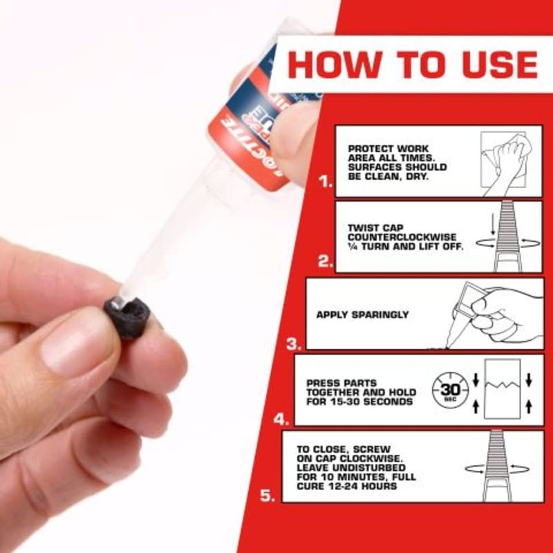 Loctite Super Glue Liquid Longneck Bottle, Clear, 0.35 fl oz Bottle, 2 Pack - Superglue for Plastic, Wood, Metal, Crafts & Repair, Cyanoacrylate Adhesive Instant Glue, Quick Dry - size: 0.35 fl oz (Pack of 2)