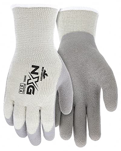 MCR Safety 9690L Flex-Therm Heavy Weight Cotton/Polyester Shell Men's Gloves with Latex Dipped Palm and Fingertips, Large, 1-Pair - size: Large