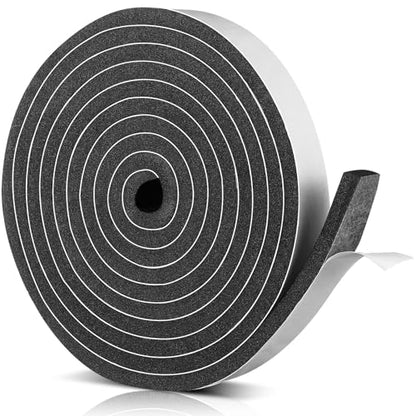 Nuanchu Foam Insulation Tape 1-1/2in Wide x 1/2in Thick x 16.5ft Stripping Neoprene Long Sponge Weather Stripping Foam Strips with Adhesive for Door, Automotive, Air Conditioner Seal(1) - size: 1-1/2in Wide X 1/2in Thick X 16.5ft