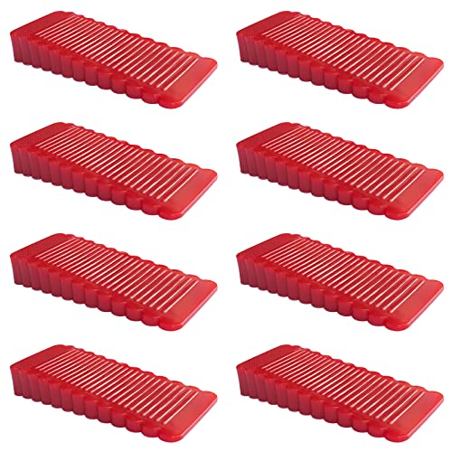 8 Pack Red Rubber Door Stopper Wedge Thin and Small Non Slip Plug Discrete Heavy Soft Silicone Door Stops for Indoor Cupboard Shower Kitchen Floor Doorstop - color: Red-8pcs