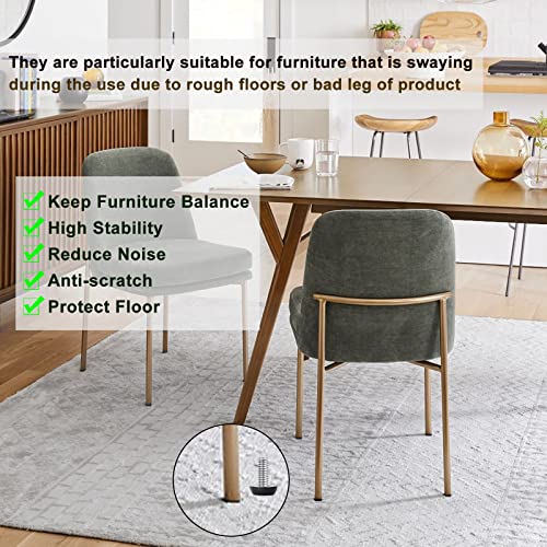 WAFJAMF 24 PCS 1/4‘’ UNC Thread Adjustable Furniture Levelers Screw in Threaded, Adjustable Levelers Feet Screw On Furniture Glide Leveling for Table, Chair, Furniture Legs (1/4’-20UNC Thread) - size: 1/4"-24PCS-No Inserts