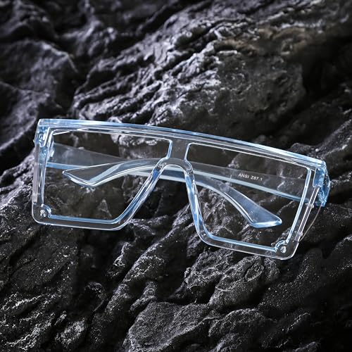 Z87 Safety Glasses – Photochromic Blue Light Blocking UV400 Sunglasses, Impact Resistant Work & Outdoor Eyewear - color: Clear Blue