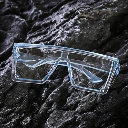 Z87 Safety Glasses – Photochromic Blue Light Blocking UV400 Sunglasses, Impact Resistant Work & Outdoor Eyewear - color: Clear Blue
