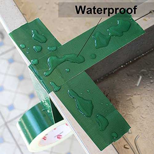 BOMEI PACK 3 Pack Duct Tape Green Heavy Duty,2 Inch x 30 Yards,9 Mil Thick Heavy Duty Strong Green Tape Duct,Waterproof,No Residue,Flexible,Tear by Hand,Industrial Grade for Repairing,Fxing - color: Green