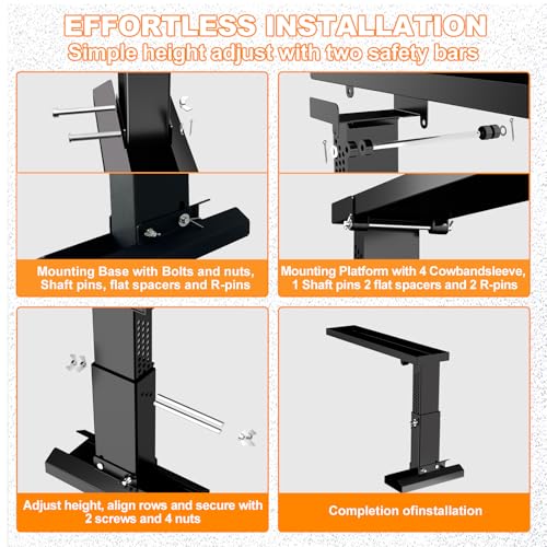 Foldable Heavy Duty Ladder Extender Plus-Adjustable Height 13.4-19.1", Ladder Leveler for Stair-Ladder Aide-Ladder Leveler for Extension Ladders with 27x5.63" Platform-Non-Slip Mat-Holds up to 880lbs