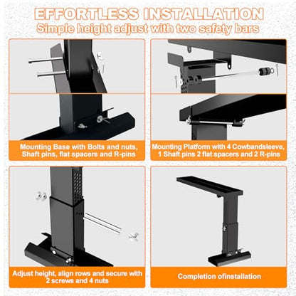 Foldable Heavy Duty Ladder Extender Plus-Adjustable Height 13.4-19.1", Ladder Leveler for Stair-Ladder Aide-Ladder Leveler for Extension Ladders with 27x5.63" Platform-Non-Slip Mat-Holds up to 880lbs