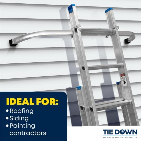 Tie Down Roof Zone Height Adjustable Ladder Stabilizer w/Surface Protection | Quick Connect Assembly | 48" Fixed Length Span | Great for Residential/Commercial/Industrial | Made in USA