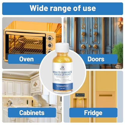 SENVEN Liquid Gold Leaf Paint High Gloss Multi Surface Rich Gold Paint for Metal, Wood, Plastic, Canvas, Appliance, Furniture Scratch Repair & Art Handcrafts 30ml/1.5oz Fast Drying Acrylic Metallic Finish - color: Gold Leaf