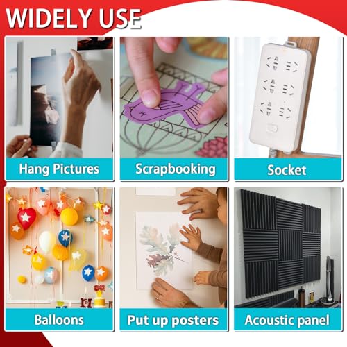 Urdar Brunnr Double Sided Tape for Hanging Picture Poster Decorations, Removable Strong Mounting Adhesive Strips Dots for Balloon, Photo, Art Craft, Party Supplies - style: 0.8in Dots and strips