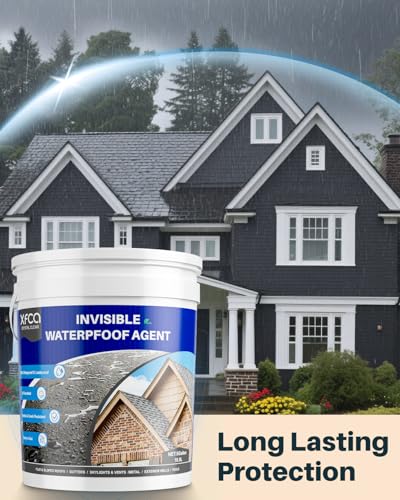 Transparent Waterproof Sealant,5 Gallon Clear Transparent Waterproof Coating,Liquid Invisible Water Proof Agent for Roofs Walls,Garden,Bathroom,Kitchen Indoor & Outdoor Water Proof Adhesive - size: 5 Gallon