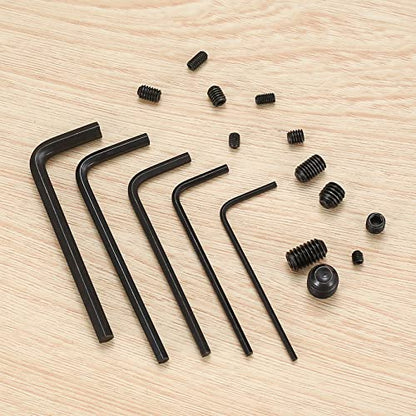 240 Pcs Allen Head Screws, Hex Socket Head Screws, Grub Screw Set, M3/M4/M5/M6/M8 Metric Stainless Steel Internal Hex Drive Cup-Point Screw Assortment Kit for Door Handles, Light Fixture(Black) - size: 12Size（240pcs Alloy Steel）