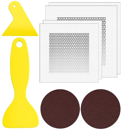 Drywall Repair Kit 4 Pack, 4, 6 Inch Aluminum Wall Repair Patch Kit with Small, Medium Scrapers, Sandpaper, Self Adhesive Fiber Mesh, Dry Wall Hole Repair Patch, Galvanized Metal Patch ( 8 Pcs ) - size: 8 Pcs (4",6")
