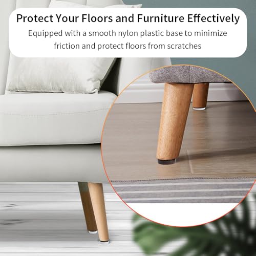 24pcs Nail on Furniture Glides 1 Inch (26.5mm) Diameter Nylon White Chair Leg Floor Protectors Furniture Sliders Pads Table Foot Gliders for Hardwood Carpet and Tile Floors
