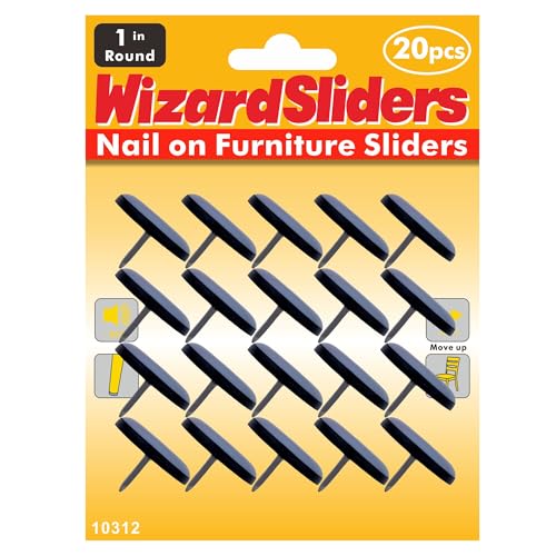 20PCS 7/8" Furniture Glides Sliders, Real PTFE Nail on Chair Sliders for Wood Floors, Heavy Duty Furniture Sliders for Furniture On Carpet