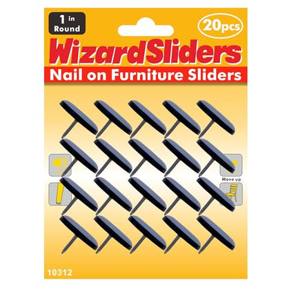 20PCS 7/8" Furniture Glides Sliders, Real PTFE Nail on Chair Sliders for Wood Floors, Heavy Duty Furniture Sliders for Furniture On Carpet