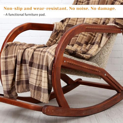 Non Slip Furniture Pads, Furniture Leg Floor Protectors 0.8" X 3.7" Self Adhesive Furnitures Grippers Chair Leg Pads Rubber Chair Feet Furnitures Floor Protectors（12 PCS Rectangle）