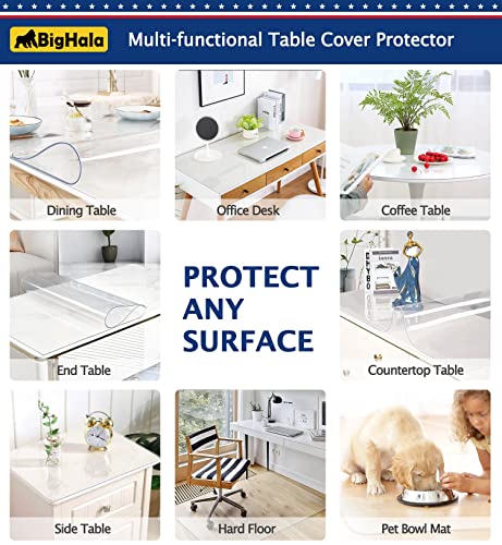 Round Dining Coffee Table Protector Thick Clear Plastic Tablecloth Cover PVC Vinyl Cloths Wood Marble Glass Tabletop Topper Protection Pad Easy Clean Polyester Wipeable Proof Waterproof Mat 34 " Dia - color: New Version Round Shape Clear, size: 34" x 34"