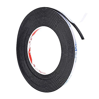 PATIKIL 5m/16.4ft Sealing Foam Tape, 5mm Wide 2mm Thick Single Sided Weather Stripping Door Seal Strip for Window Door Insulation, Black - size: 5mx5mmx2mm