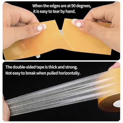 KAIYUER 3 Pack Double Sided Fabric Tape Heavy Duty,1 Inch Wide,Strong Double Sided Tape for Clothes,Crafts,Walls and Woodworker,No Glue Residue High Stickness Mounting Tape,Total Length 198 feet - size: 3Packx1"x66FT
