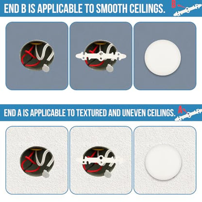 2Pcs CP3540 Ceiling Cover Plate, Round Electrical Box Cover for 3-1/2" to 4" Holes, Paintable White Plastic Hole Plates for Smoker Detector, Living Room & Office